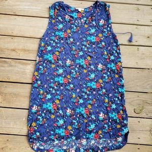 Blue floral shift dress